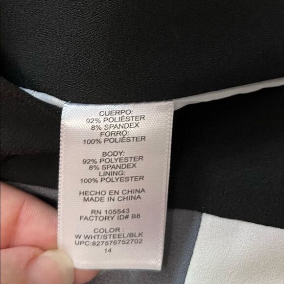 🟢Narciso Rodriguez Black Ivory Grey Color Block Pencil Mini Skirt Size 14 - Picture 5 of 9